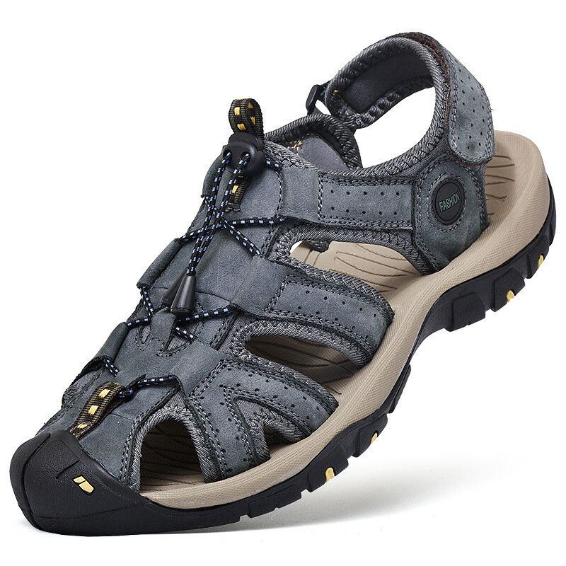 Heren Rundleer Ademend Antislip Gesloten Teen Waden Casual Outdoor Sandalen