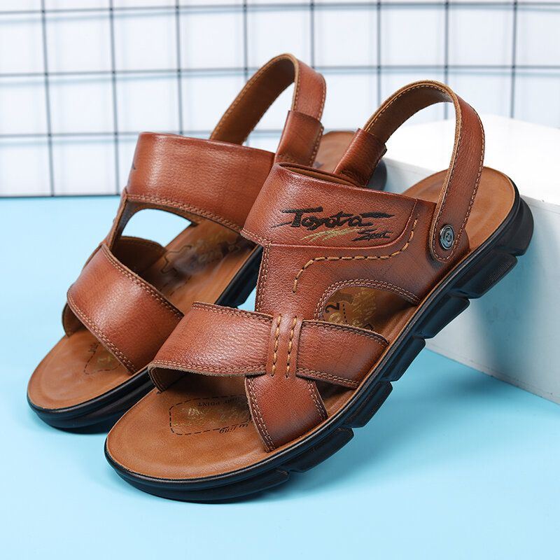 Heren Rundleer Ademend Geopend Antislip Strand Casual Outdoor Sandalen