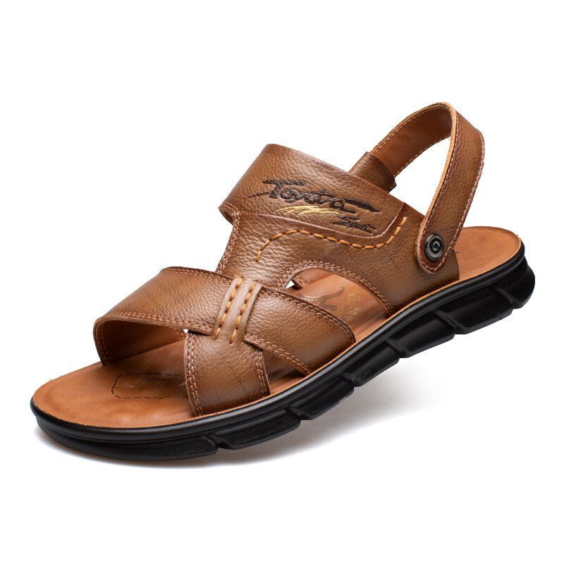 Heren Rundleer Ademend Geopend Antislip Strand Casual Outdoor Sandalen