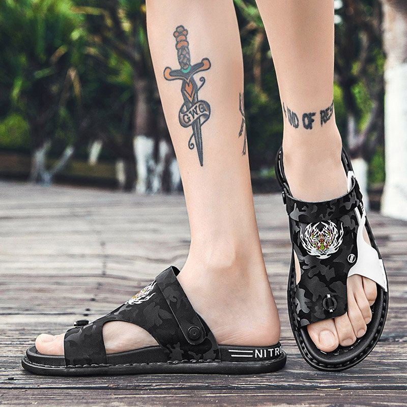 Heren Twee-weg Clip Toe Ademende Antislip Casual Outdoor Sandalen