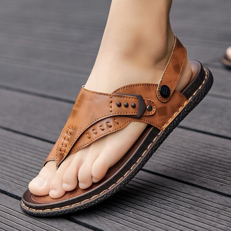 Heren Tweerichtingsclip Toe Ademende Antislip Zachte Casual Sandalen