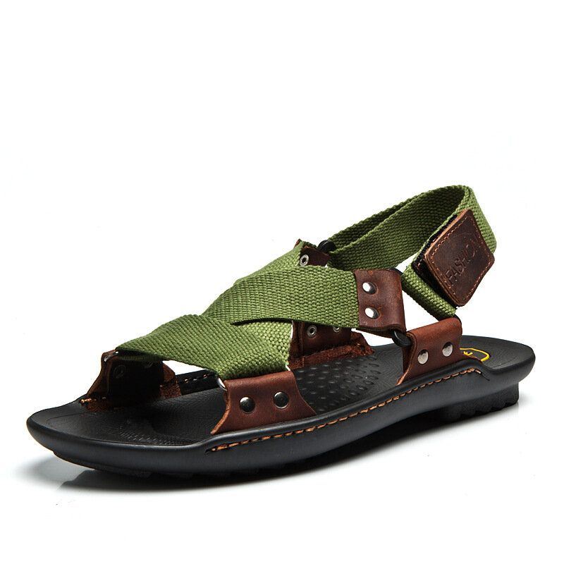 Heren Weave Band Geopend Teen Antislip Casual Outdoor Sandalen