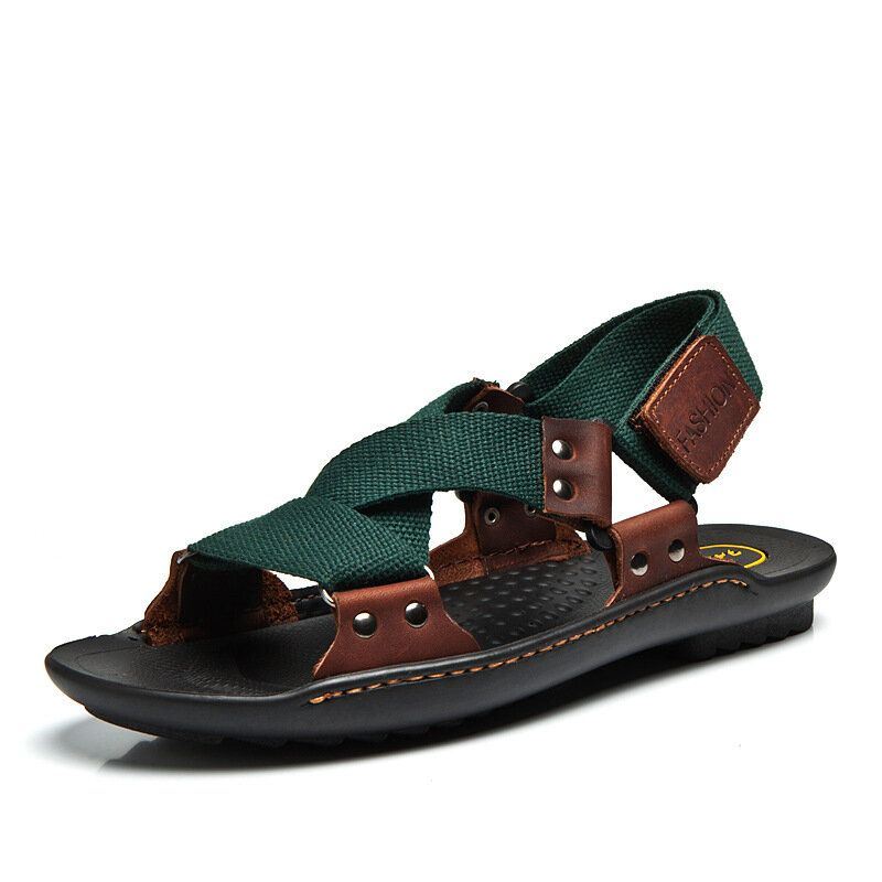 Heren Weave Band Geopend Teen Antislip Casual Outdoor Sandalen