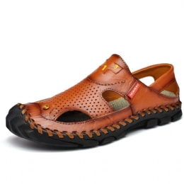 Herenleer Casual Ademend Opvouwbaar Dikke Bodem Outdoor Antislip Strandschoenen