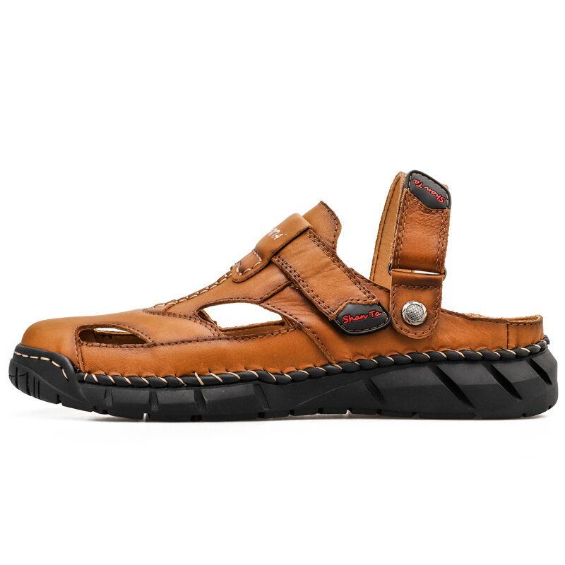 Leren Comfortabele Antisliphandschoenen Voor Heren Met Zachte Zool Casual Sandalen