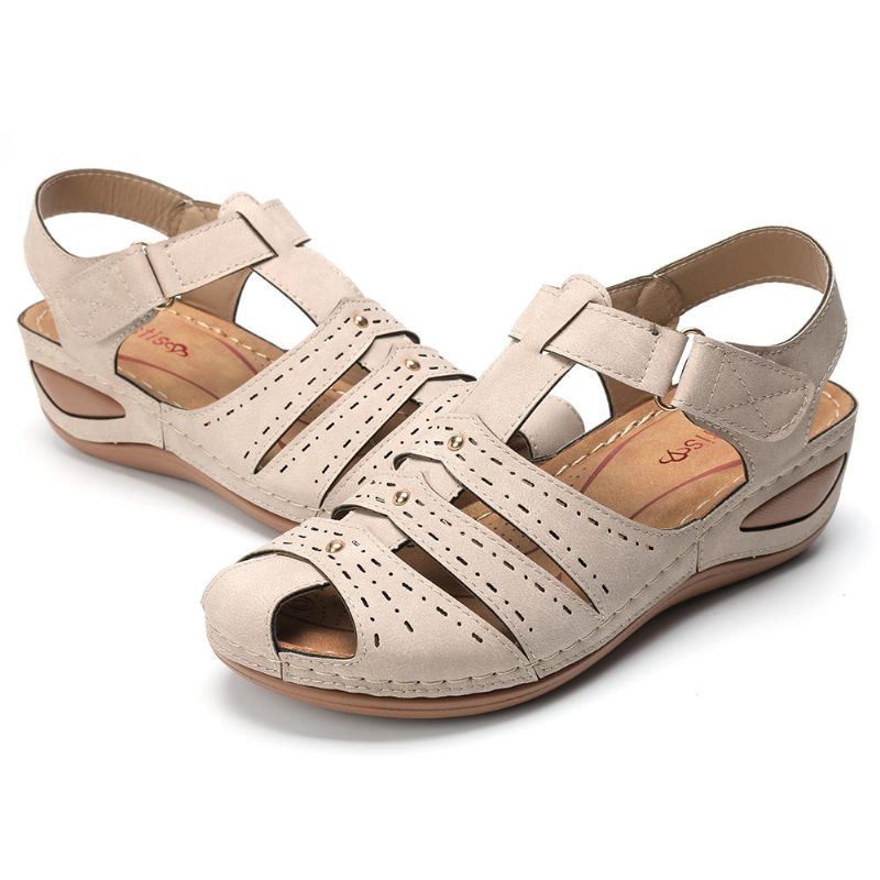 Lichtgewicht Rivet Gladiator Hook Loop Soft Sandalen Voor Dames