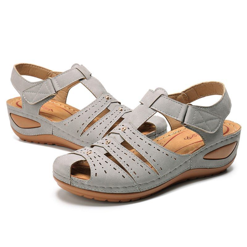 Lichtgewicht Rivet Gladiator Hook Loop Soft Sandalen Voor Dames