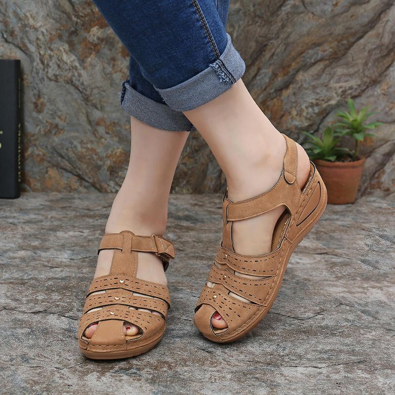 Lichtgewicht Rivet Gladiator Hook Loop Soft Sandalen Voor Dames