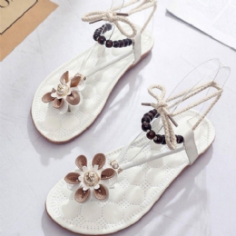 Romeinse Bloemen Comfortabele Platte Sandalen Voor Dames