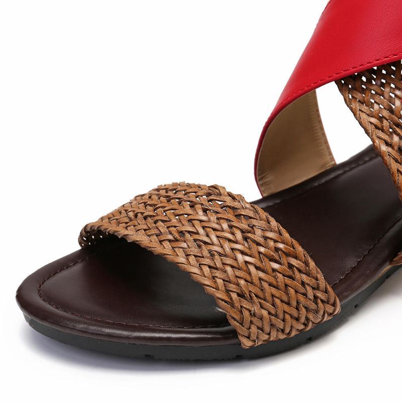 Sandalen Met Geweven Stiksels Voor Dames