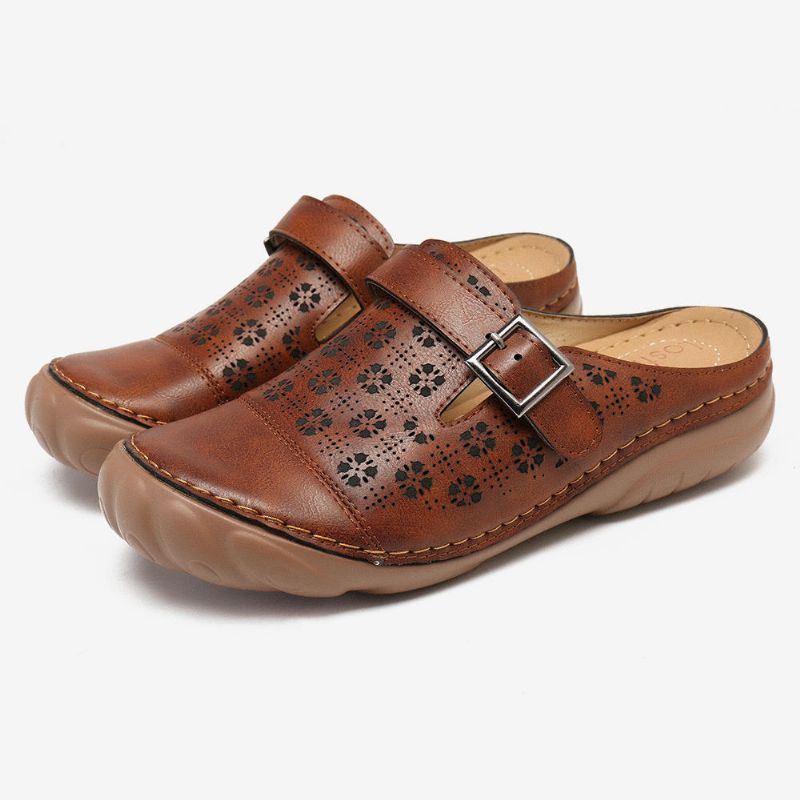 Uitgeholde Ademende Rugloze Comfortabele Slip-on Zomerse Casual Sandalen Voor Dames