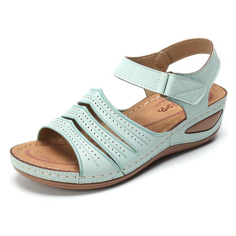 Verstelbare Klittenbandriemen Voor Dames Peep Toe Comfy Sanda