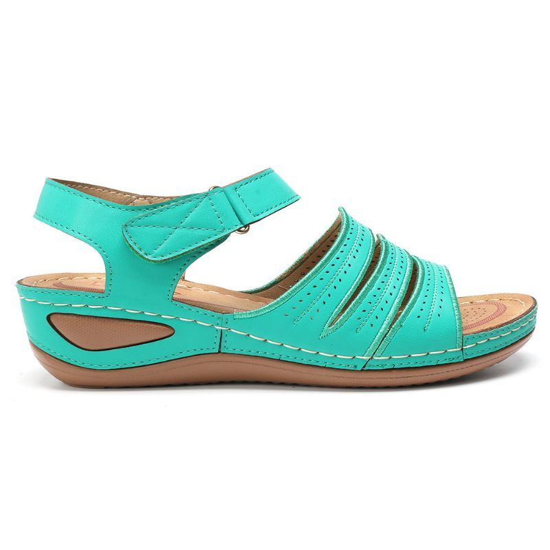 Verstelbare Klittenbandriemen Voor Dames Peep Toe Comfy Sanda