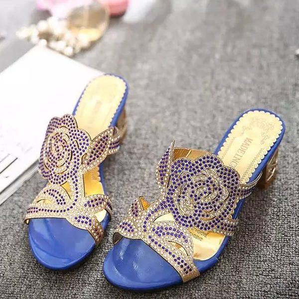 Zomer Ademende Strandsandalen Dames Strass Chique Schoenen Slip-on Platform Sandalen