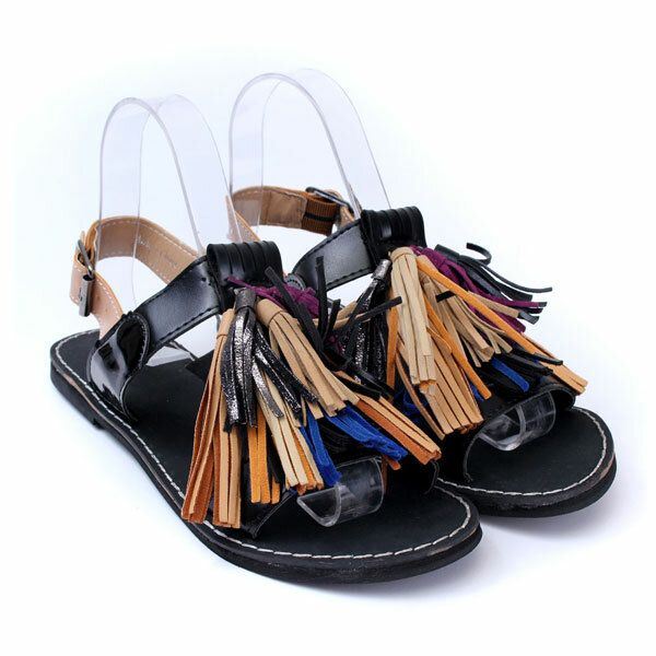 Zomer Dames Kwasten Fringe Slingback Platte Sandalen Mocassins Schoenen