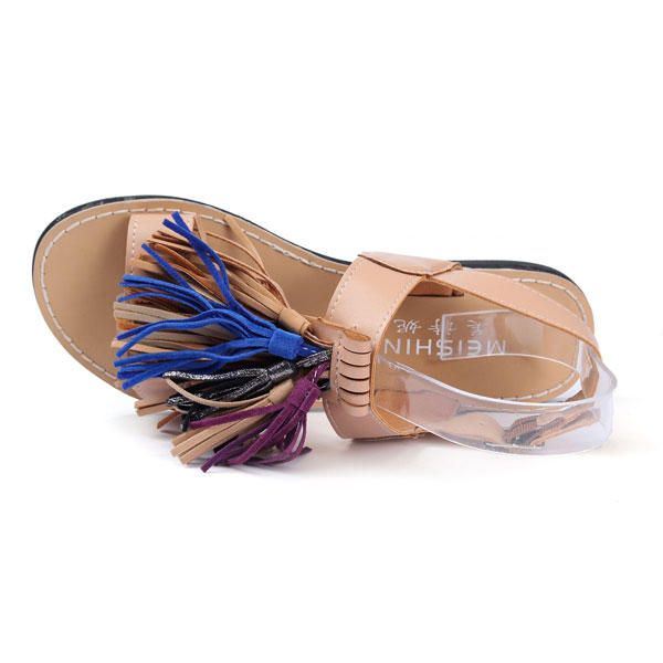 Zomer Dames Kwasten Fringe Slingback Platte Sandalen Mocassins Schoenen