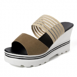 Zomer Dames Open Teen Wedge Sandalen Comfortabele Slipper Schoenen