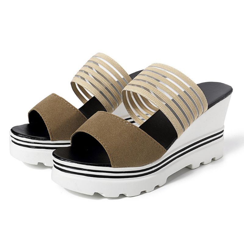 Zomer Dames Open Teen Wedge Sandalen Comfortabele Slipper Schoenen