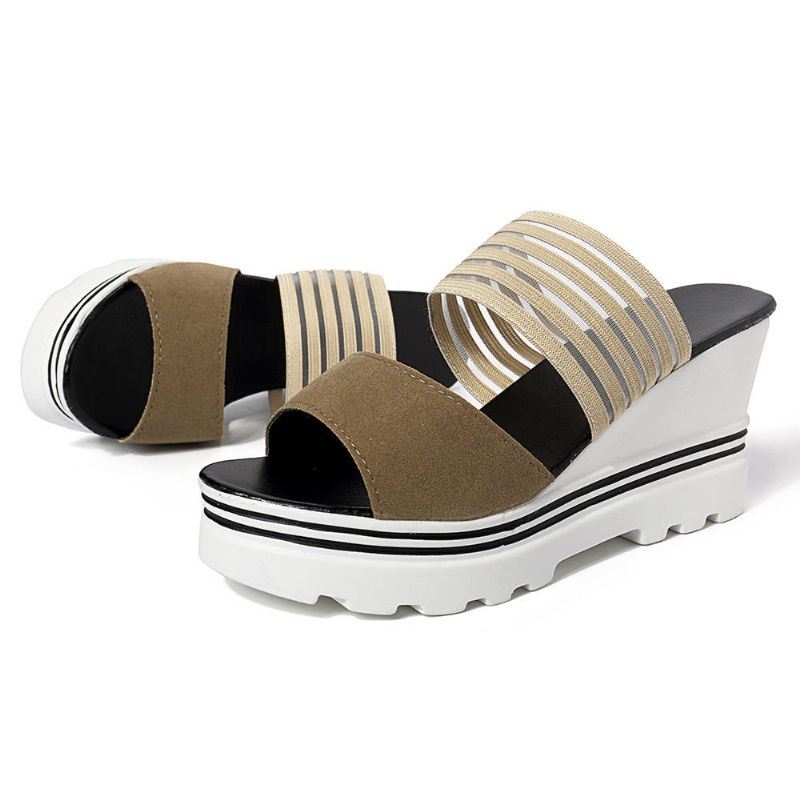 Zomer Dames Open Teen Wedge Sandalen Comfortabele Slipper Schoenen