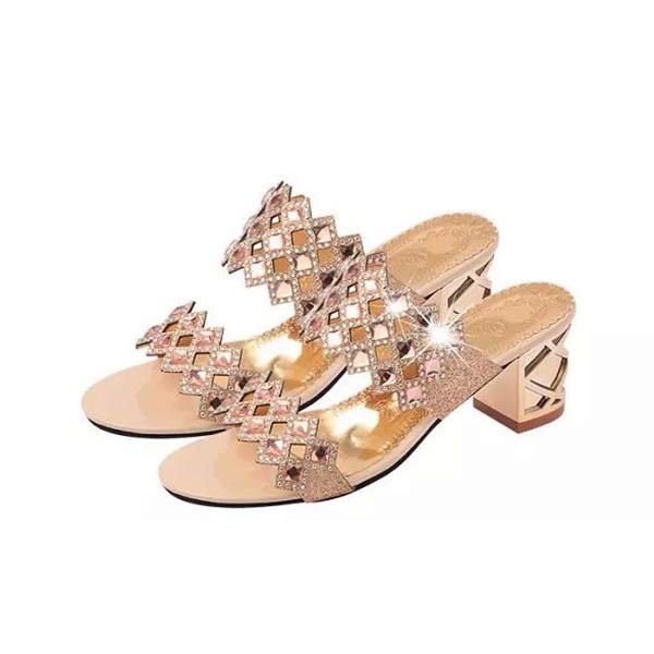 Zomer Dames Strand Sandalen Chique Strass Sandalen Platform Sandalen