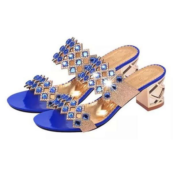 Zomer Dames Strand Sandalen Chique Strass Sandalen Platform Sandalen