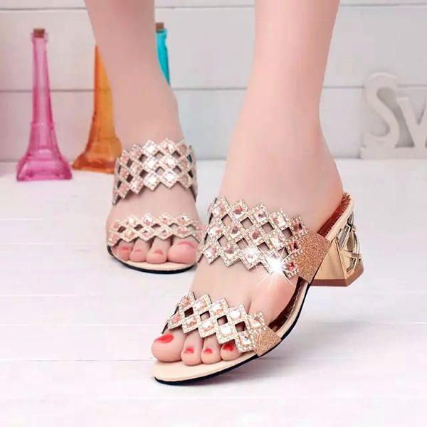 Zomer Dames Strand Sandalen Chique Strass Sandalen Platform Sandalen