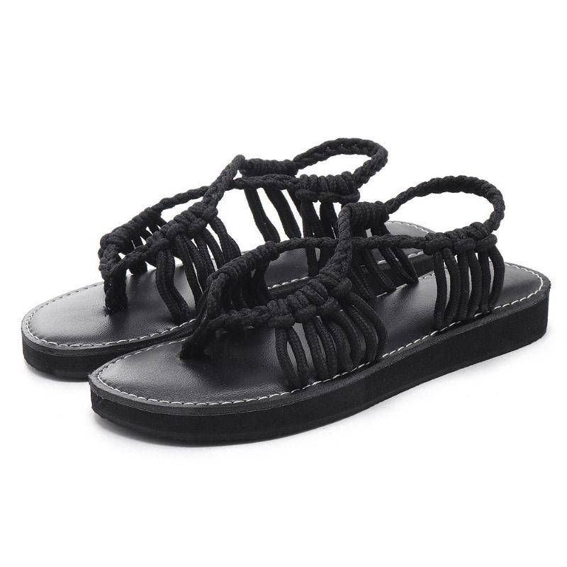 Zomerstrandsandalen Met Gevlochten Riem Voor Dames