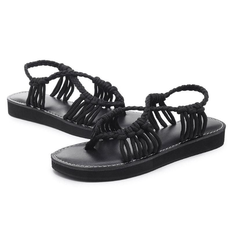 Zomerstrandsandalen Met Gevlochten Riem Voor Dames