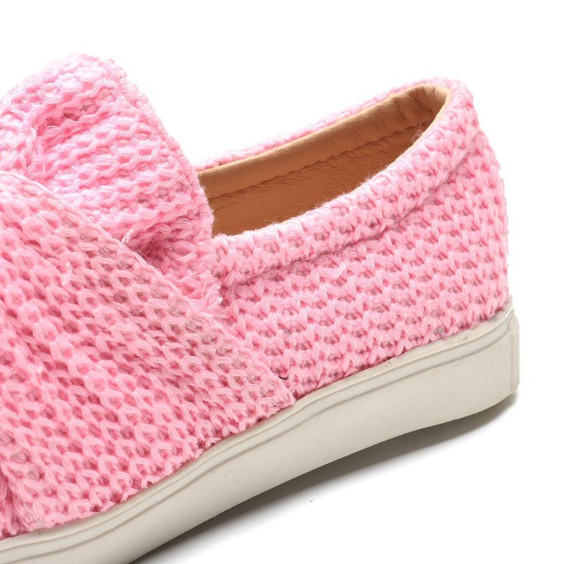 Ademende Platte Loafers Met Gebreide Knoop Voor Dames