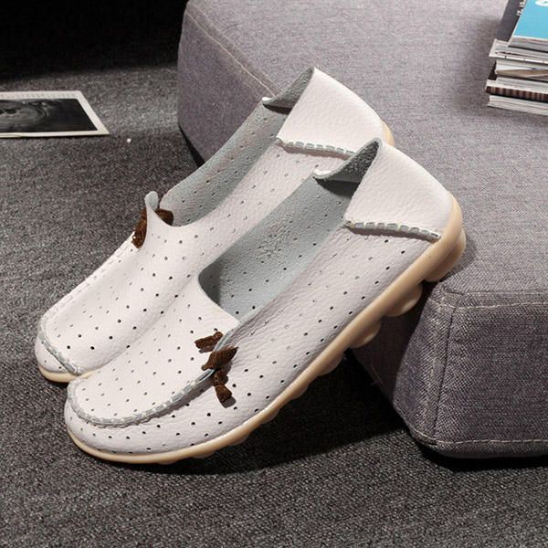 Big Size Dames Casual Platte Schoenen Slip Op Ballerina Flats Hollow Out Platte Loafers