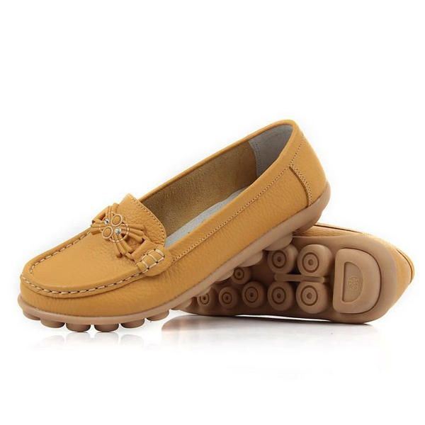 Casual Platte Loafers Met Zachte Zool En Kralenpatroon Voor Dames