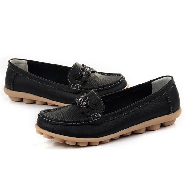 Casual Platte Loafers Met Zachte Zool En Kralenpatroon Voor Dames