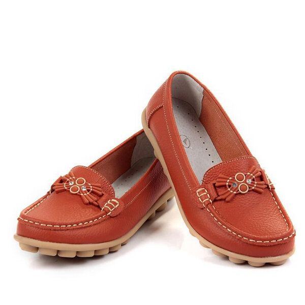 Casual Platte Loafers Met Zachte Zool En Kralenpatroon Voor Dames