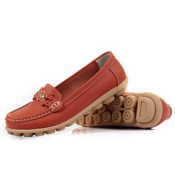 Casual Platte Loafers Met Zachte Zool En Kralenpatroon Voor Dames