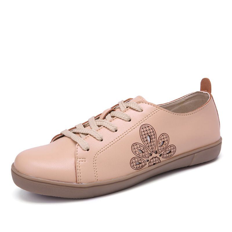 Casual Platte Schoenen Voor Dames Met Gesloten Teen En Veters