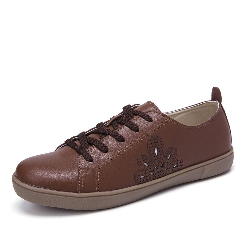 Casual Platte Schoenen Voor Dames Met Gesloten Teen En Veters