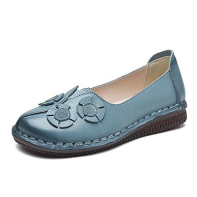 Dames Bloemen Decor Comfortabele Casual Slip Op Platte Loafers