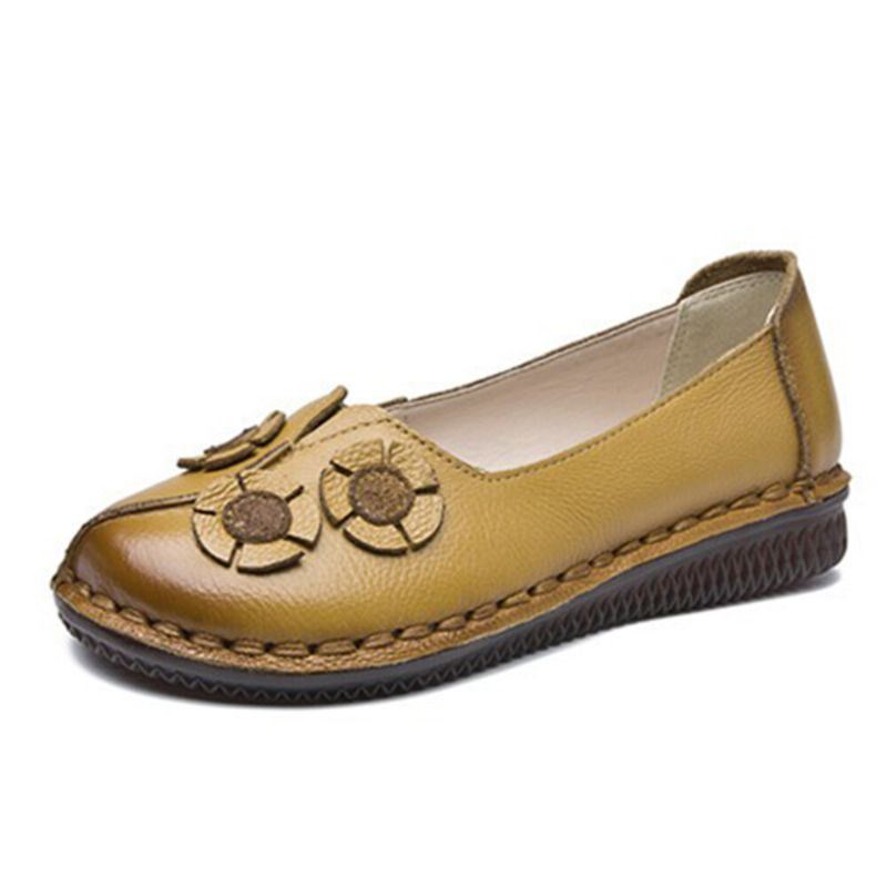 Dames Bloemen Decor Comfortabele Casual Slip Op Platte Loafers