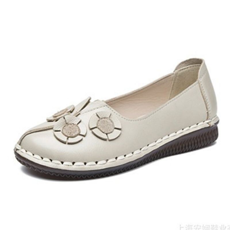 Dames Bloemen Decor Comfortabele Casual Slip Op Platte Loafers