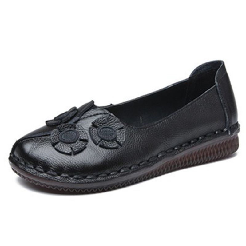 Dames Bloemen Decor Comfortabele Casual Slip Op Platte Loafers