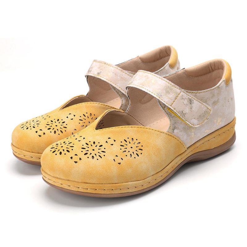 Dames Casual Color Splicing Hollow Hook Loop Flats