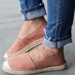 Dames Casual Comfortabele Ademende Espadrille Platte Slip On Flats