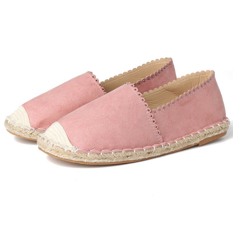 Dames Casual Comfortabele Ademende Espadrille Platte Slip On Flats