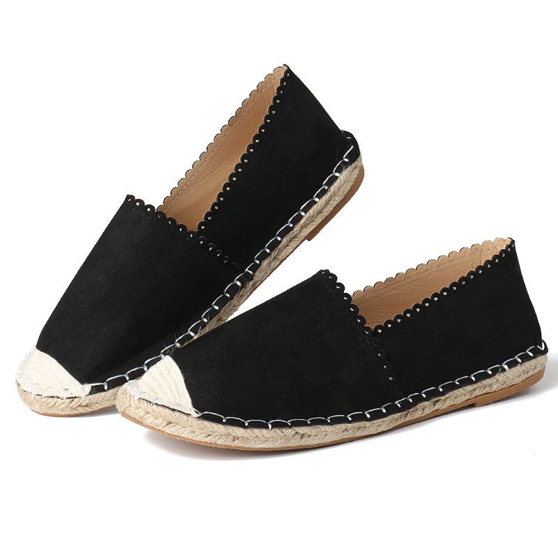 Dames Casual Comfortabele Ademende Espadrille Platte Slip On Flats