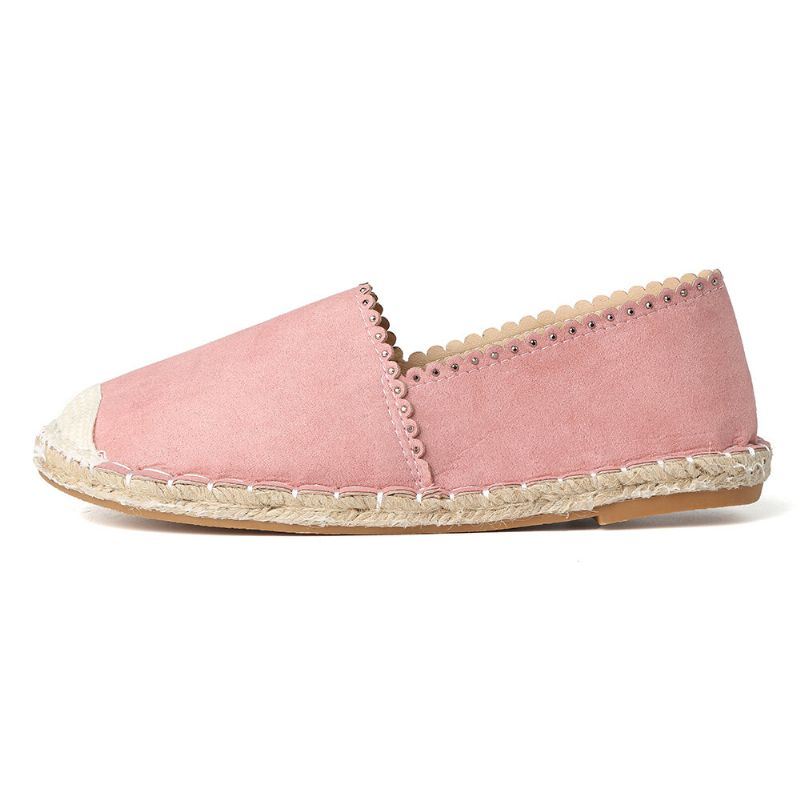 Dames Casual Comfortabele Ademende Espadrille Platte Slip On Flats