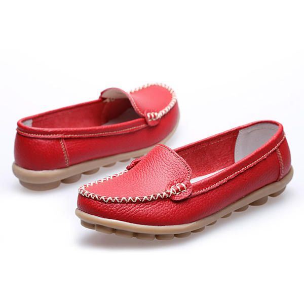 Dames Casual Flats Ronde Neus Loafers Zachte Zool Slip Op Platte Loafers