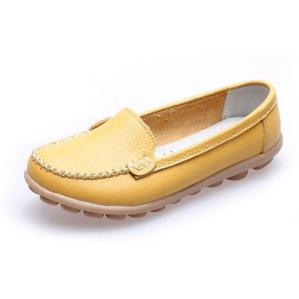 Dames Casual Flats Ronde Neus Loafers Zachte Zool Slip Op Platte Loafers