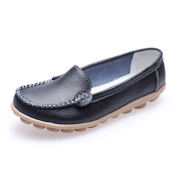 Dames Casual Flats Ronde Neus Loafers Zachte Zool Slip Op Platte Loafers