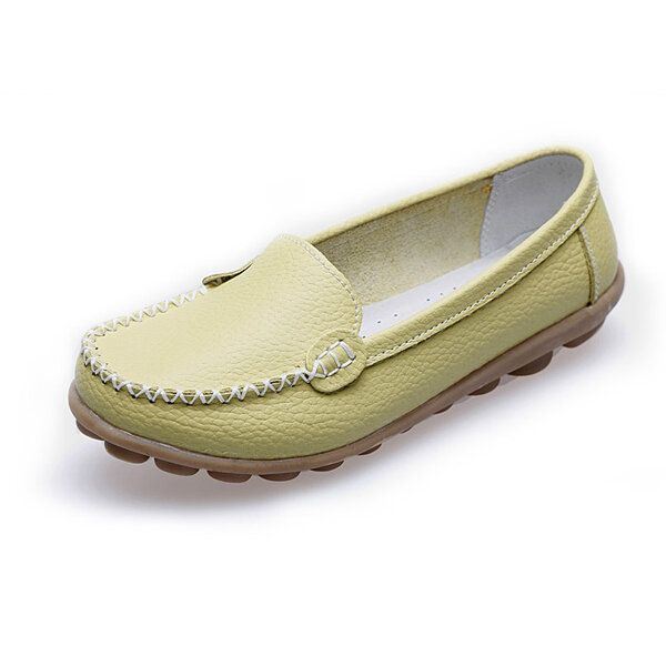 Dames Casual Flats Ronde Neus Loafers Zachte Zool Slip Op Platte Loafers