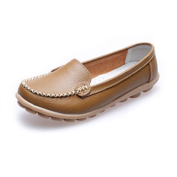 Dames Casual Flats Ronde Neus Loafers Zachte Zool Slip Op Platte Loafers